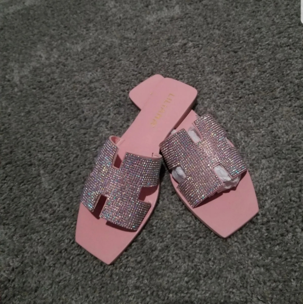 Pink Rhinestone Sandals - Picture 2 of 2